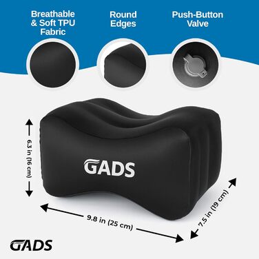 Надувна подушка для колін для сну на боці Дорожня подушка для колін, ніг, подушка для сну на боці для полегшення болю в стегнах, спині та сідничному нерві, легка та портативна для подорожей чорна