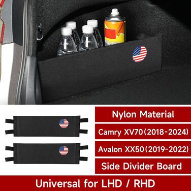 Органайзери для багажника з бічними роздільниками, сумісні з Toyota Camry XV70 (2018-2024) / Avalon XX50 (2019-2022) Аксесуари, 2