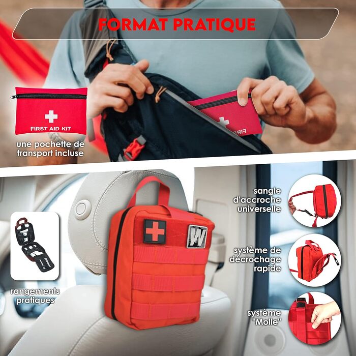 Аптечка Міні-аптечка - Автомобільна аптечка, аптечка, аксесуари для мотоциклів - Аварійна сумка з наповненням Велосипедна аптечка