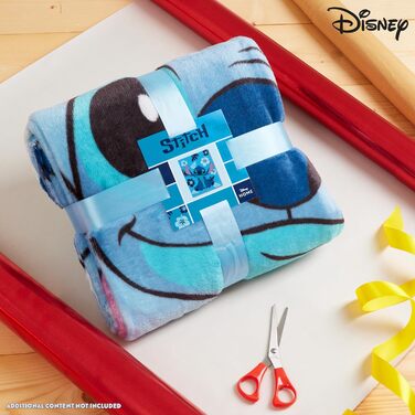 Флісова ковдра Disney Stitch 150x130см - Супер м'яка м'яка ковдра для дивана та ліжка - Затишна ковдра для дітей (світло-блакитний стібок)