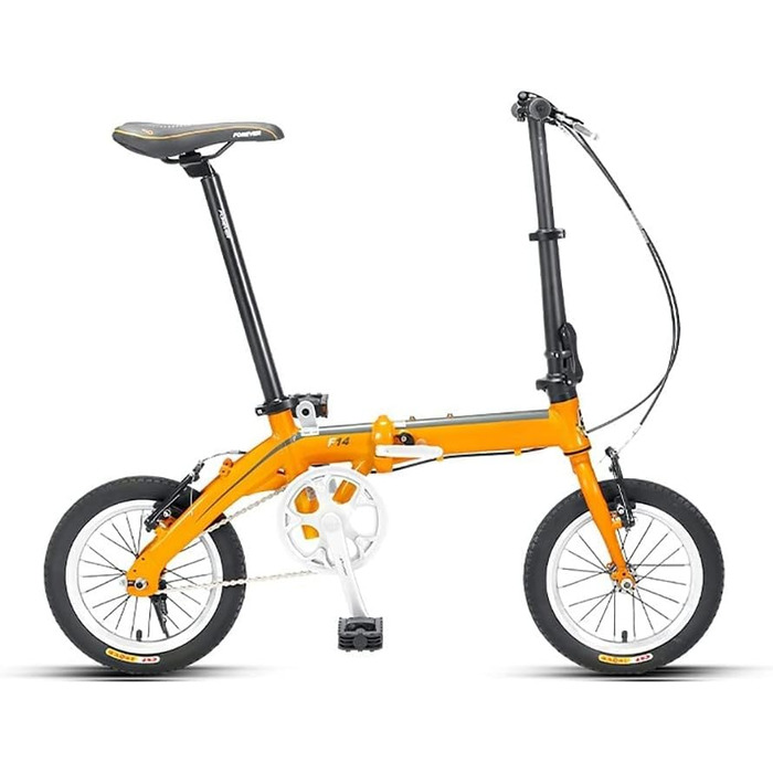 Дюймовий складний велосипед, товстостінна рама з вуглецевої сталі, підходить для їзди на свіжому повітрі, велосипед зі змінною швидкістю для дорослих A, 14 дюймів 14 дюймів A, 14-