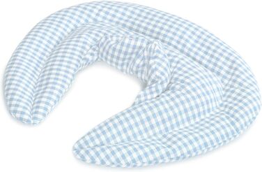 Подушка для шиї зі стійкою, органічна тканина, світло-блакитний та білий. Подушка з виноградних кісточок. Подушка для шиї/грілка - Дуже затишна грілка для шиї.