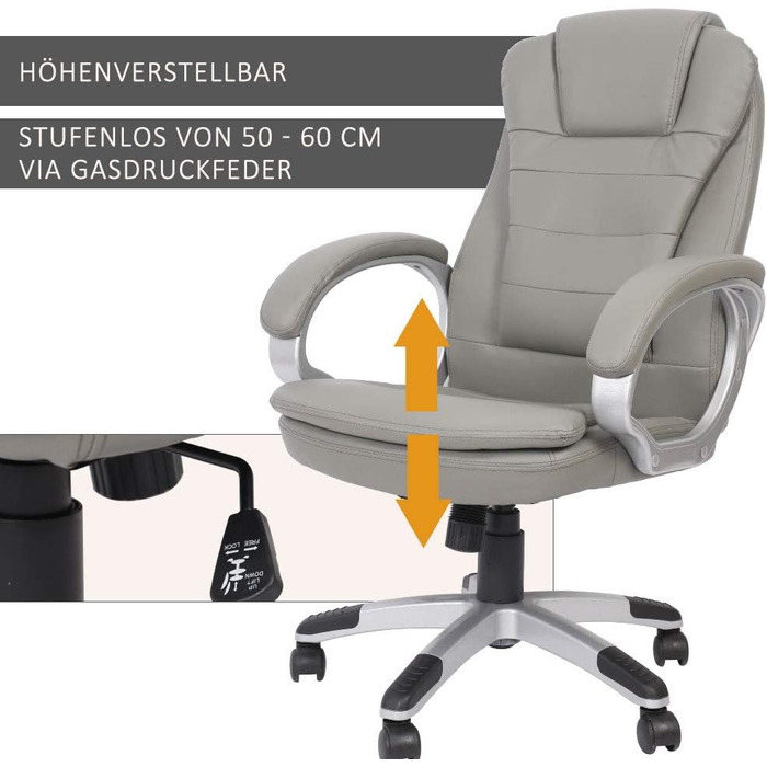 Офісне крісло Mucola з підлокітниками, ергономічне крісло керівника, ігрове крісло зі спинкою та вбудованим підголівником Вантажопідйомність 120 кг, регульована висота Робоче крісло, офісне крісло, комп&39ютерне крісло, обертове крісло