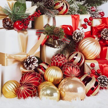 Різдвяні кулі 30 шт для ялинки червоні та золоті SHareconn