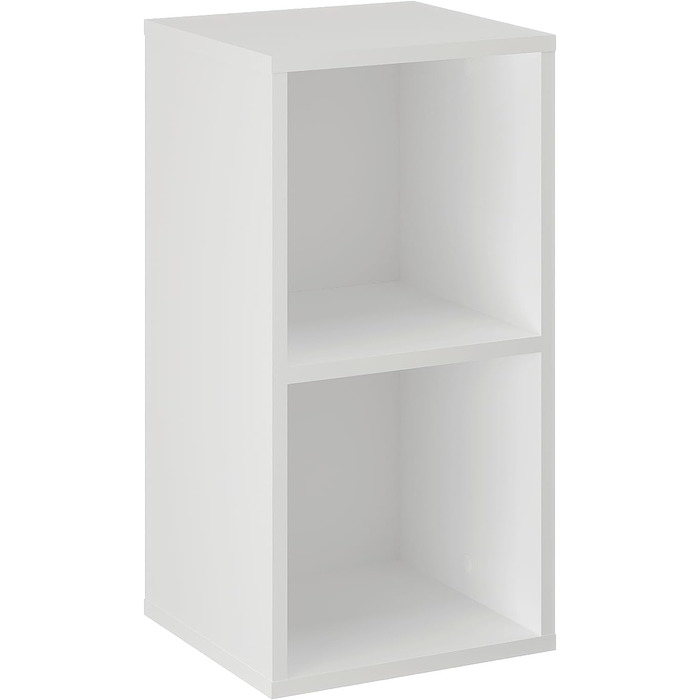 Мала біла книжкова полиця кубічна полиця з 2 відділеннями, кубічна полиця для вітальні, дитячої кімнати, тумбочка для спальні Окремостояча полиця Nubo 31,4 x 60,8 x 29 см Біла Nubo2