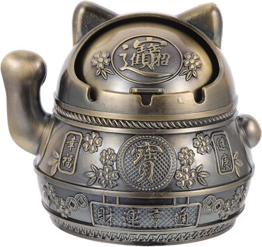 Попільничка для котів Попільничка Lucky Cat Попільничка для сигарет Тримач попільнички Maneki Neko Фігурка Декоративна попільничка для тварин з кришкою Металева портативна попільничка для