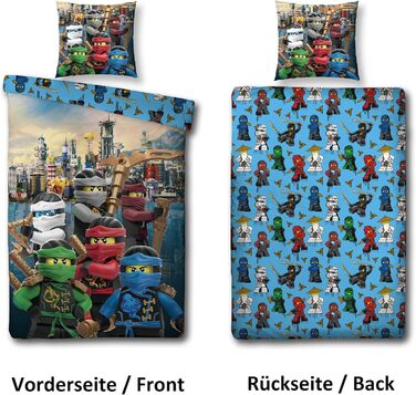 Комплект постільної білизни Character World Lego Ninjago для хлопчиків - дитяча постільна білизна 135x200 80x80 см з 100 бавовни н