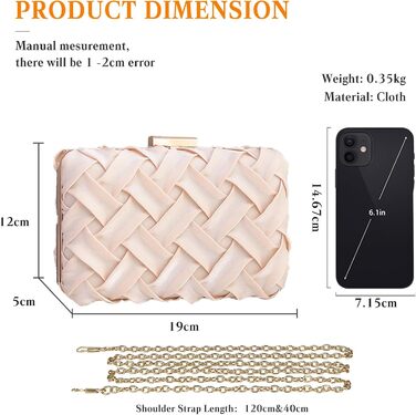 Елегантна вечірня сумочка-клатч для весілля, випускного та святкових заходів. Розкішна мініатюрна сумочка на ланцюжку, колір абрикос.