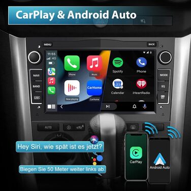 Автомобільна стереосистема AWESAFE Android 12 для Opel 2 DIN радіо з Navi, Carplay підтримує DAB WiFi Bluetooth MirrorLink 7-дюймовий екран FM-радіо - чорний (Android Black 264GN)