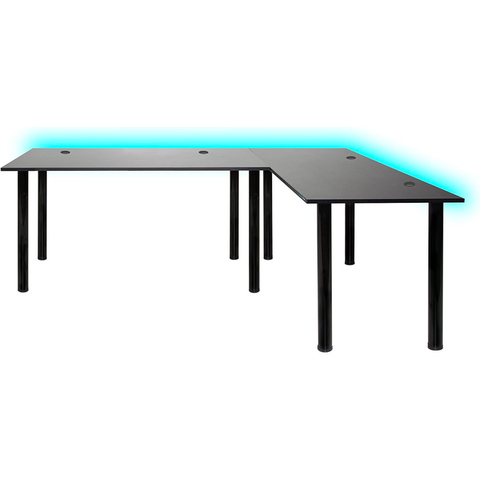 Кутовий стіл SyberDesk Gaming Pro LED 185x120 см зі світлодіодним підсвічуванням - Великий комп&39ютерний стіл - Міцний комп&39ютерний стіл (правий)
