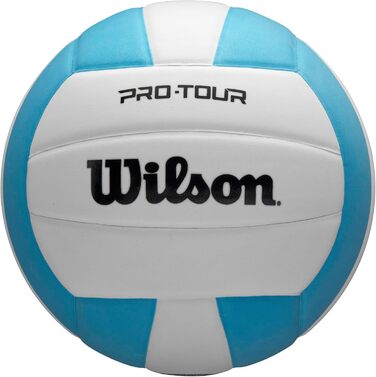 Волейбольний м'яч WILSON Pro Tour для приміщень, Змагальний, Синтетична шкіра, Прострочка V-Tec, Офіційний розмір, Світло-блакитний/Білий