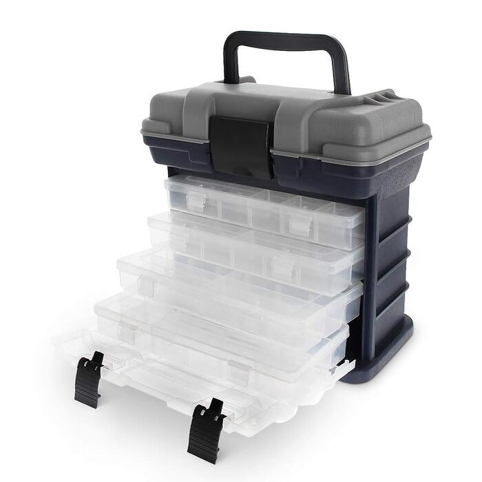 Ящик для рибальських снастей з 4 ящиками для зберігання рибальських аксесуарів та наживки