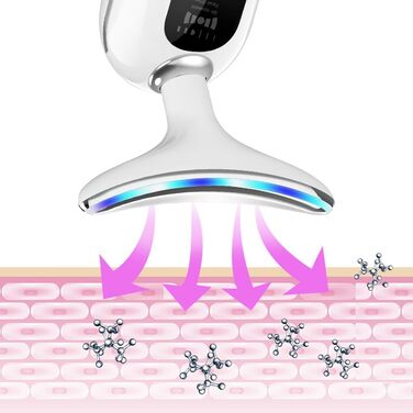 Масажер для обличчя з 4 режимами, 45 Heat V Face Beauty Meter Масажер для шиї обличчя, електричний тренажер для підборіддя для боротьби зі зморшками та старінням видалення прищів Глибоке очищення догляду за обличчям Delphine