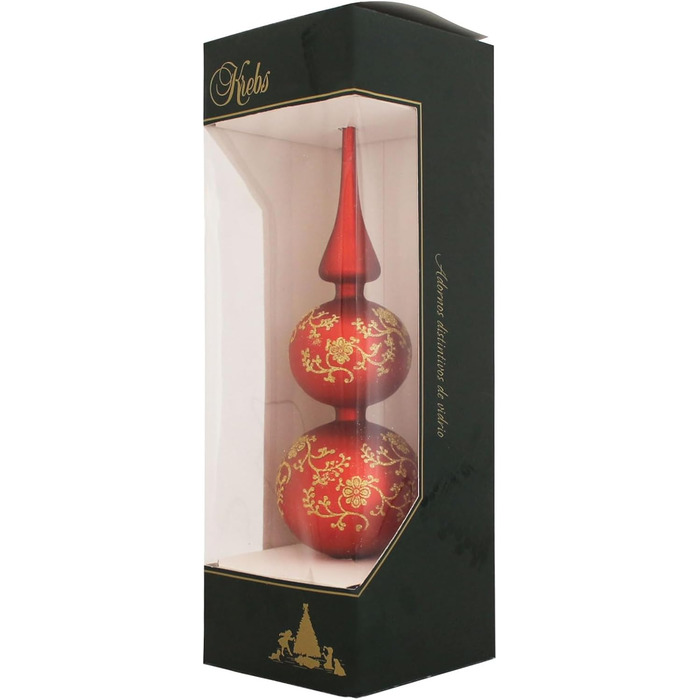 Ялинкова верхівка 34 см матово-червона Krebs Glas Lauscha
