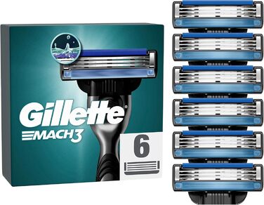 Леза Gillette Mach3 для бритв, 6 змінних лез для вологих бритв чоловічі з 3 лезами