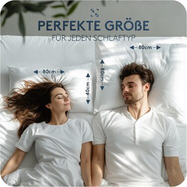 Пухова подушка CALMONT з 3 камерами 80x80 Пухнаста та підходить для алергіків Міцна та дихаюча подушка для ліжка Пухова подушка Пухова подушка 80 x 80 см