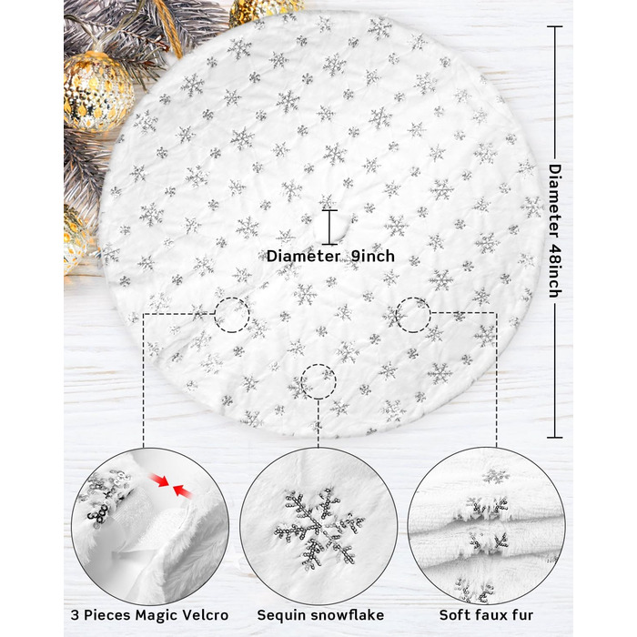 Різдвяна спідниця для ялинки 122 см COOLWUFAN