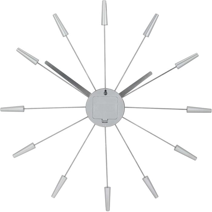 Настінний годинник techno line XXL NeXtime Plug Inn Silver 261 ZI, дерево, 60х60х4.2 см
