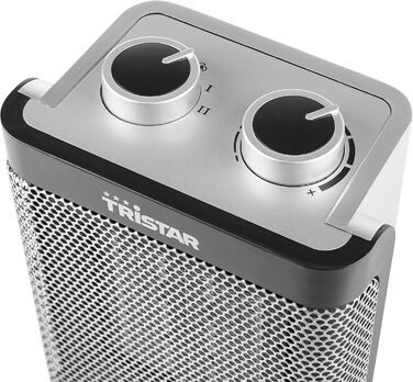 Електричний керамічний вентилятор-обігрівач Tristar - 3 регульовані рівні потужності/регульований термостат/функція вентилятора, KA-5064, чорний, сріблястий вентилятор-обігрівач (настільний)