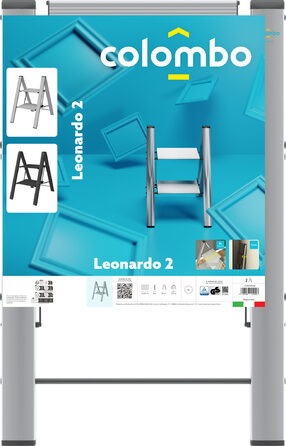 Драбина Colombo Leonardo Black 2 щаблі (G300A02W)