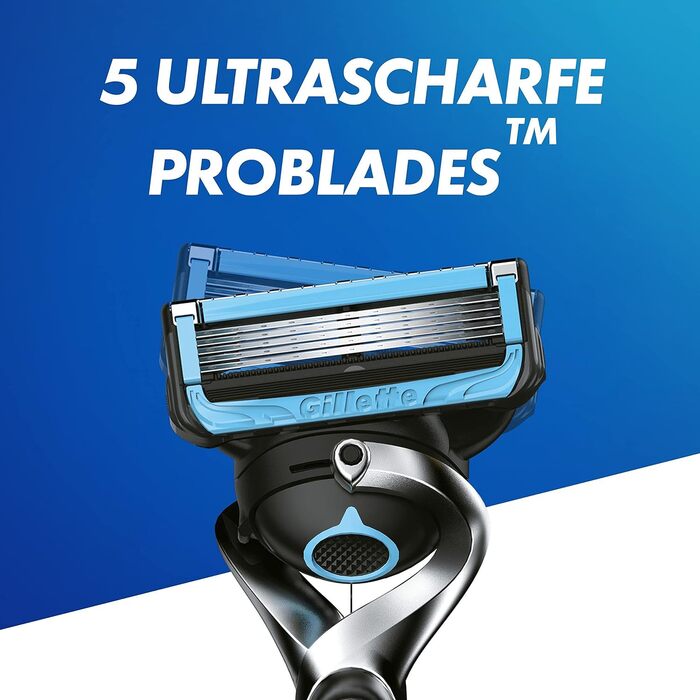 Леза для бритв Gillette ProShield Chill, 6 змінних лез для вологих бритв чоловічі з 5-кратним лезом, виробництво Німеччина