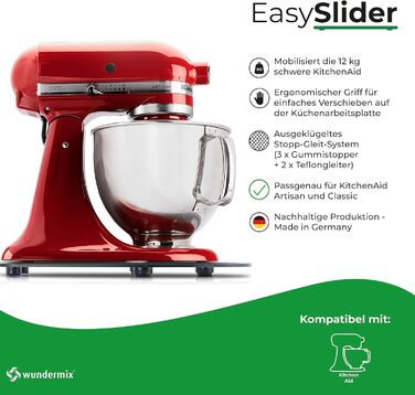 Ковзаюча дошка з акрилового скла EasySlider ковзаюча дошка KitchenAid ковзаюча дошка для KitchenAid планер для кухонного комбайна акрилова підкладка (прозорий сірий)