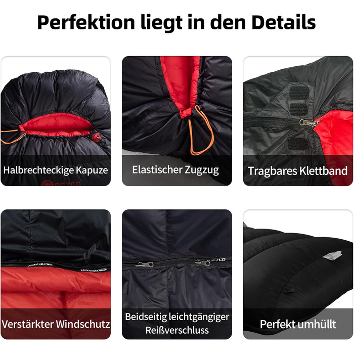 Цей зимовий пуховий спальний мішок має графенову підкладку та наповнювач 620 Power Duck Down, важить лише 1570 грамів і підходить для температур від 0C до -24C, чорний -8C