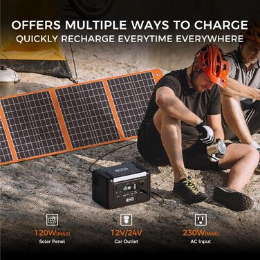 Портативна електростанція Flashfish T300pro потужністю 300 Вт з літій-іонним акумулятором 230 Втгод, піковою потужністю 600 Вт, синусоїдальними розетками змінного струму, зарядним пристроєм USB-C потужністю 100 Вт, швидким часом заряджання 1,2 години, сон