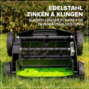 Акумуляторний вертикальний скарифікатор та аератор 2-в-1 безщітковий, ширина захвату 38 см, 5 рівнів регулювання висоти, 45л травозбірник, складна ручка, акумуляторний садовий інструмент (акумулятор не входить до комплекту), модель GD2X24SC38II, 48V (24V 