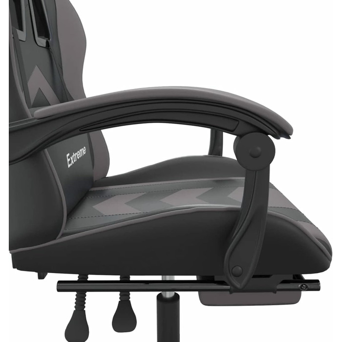 Ігрове крісло з підставкою для ніг, крісло для ПК, ігрове крісло, крісло для геймерів, крісла для домашнього офісу, крісла для ігор, комп&39ютерне крісло, крісло для Playstation, обертове, чорно-сіра штучна шкіра