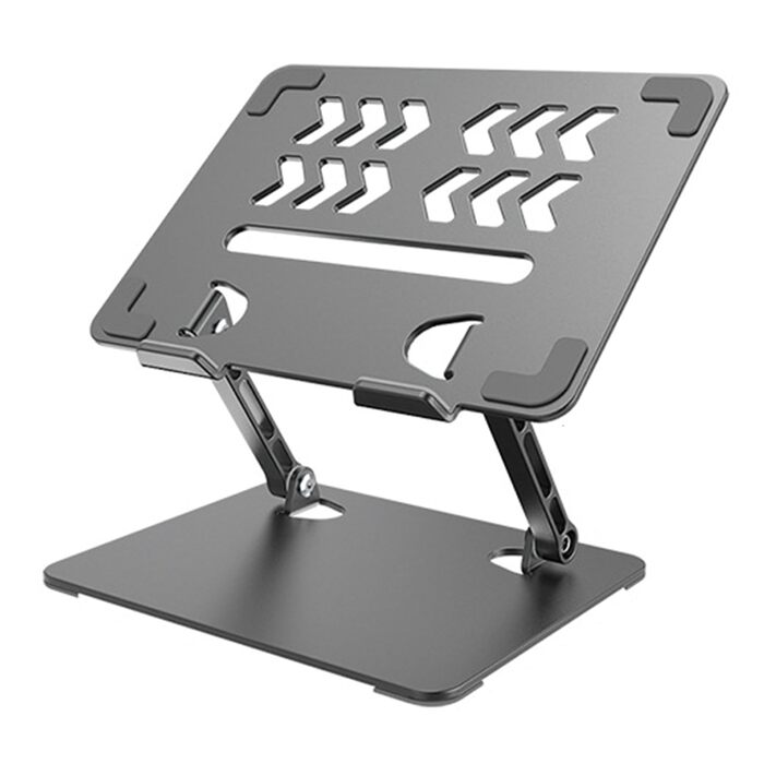 Підставка для планшета та ноутбука, регульована по висоті, з алюмінієвим тримачем, ергономічна з охолодженням, портативна настільна підставка з подвійною опорою для планшетів та ноутбуків до 17,3 дюймів