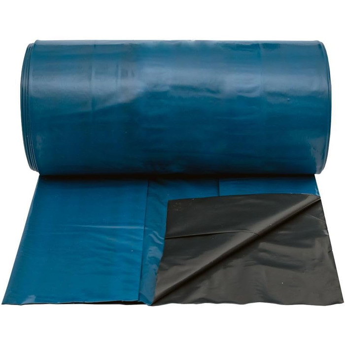 Надзвичайно міцні сміттєві мішки об&39ємом 240 л - 25 шт. - Великі, товсті сміттєві мішки - 100x125 см - Двошарові - Чорно-сині сміттєві мішки - Мішки для будівельних відходів - Універсальні будівельні мішки для відходів