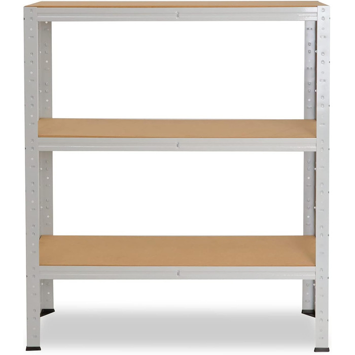 Офічна полиця для зберігання, Міцна офісна полиця, Світло-сірий/Метал, Офічна полиця з 3 полицями/Полиця в підвалі, Полиця для майстерні/Навісний стелаж, Метал, Вантажопідйомність 175 кг/Офічна полиця для файлів, В 100 см / Ш 90 см / Г 60 см, 100x90x60