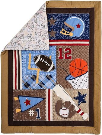 Комплекти постільної білизни для дитячого ліжечка Brandream для немовлят, хлопчиків, Happy Friends and Family Time, спортивний ком