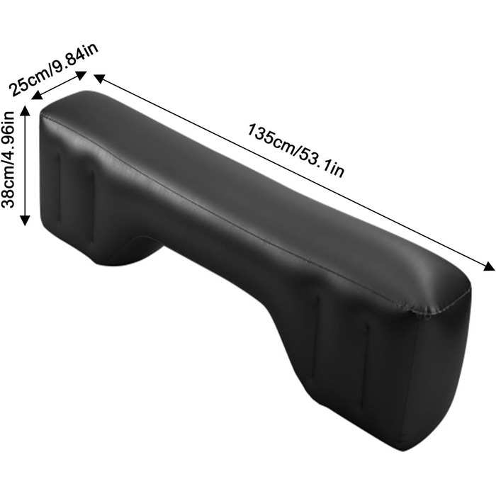 Наповнювач для заднього сидіння Tebinzi Надувний матрац для кузова вантажівки з шумозаглушенням автомобільні аксесуари Вибухове ліжко, Ліжко вантажівки на задньому сидінні, Надувний матрац для автомобіля чорний
