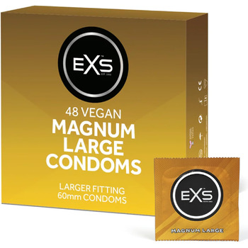 Презервативи Magnum З натуральним латексом та силіконовою лубрикантою Великий розмір Веганський Упаковка з 48 шт. (48 шт. в упаковці)