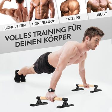 Набір з 2 дерев&39яних ручок для віджимань NEOLYMP, що не зачіпають зап&39ястя, з вправами для калістеніки - виготовлені вручну паралети, турнік для віджимань, ручки для стійки на руках, бруси для віджимань, обладнання для калістеніки, низькі паралети