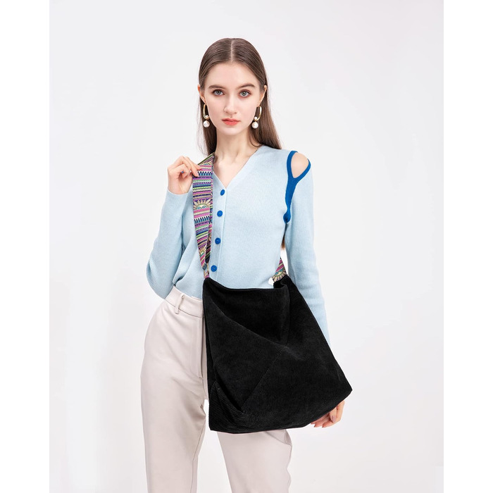 Сумочка жіноча через плече, вельветові сумки Велика сумка для покупців Сумка через плече Випадкова сумка крос-боді для школи Офісн