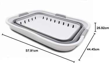 Складаний пластиковий кошик для білизни - висувний контейнер/органайзер - портативний - компактний (1, білий/сірий) Білий/сірий 1,