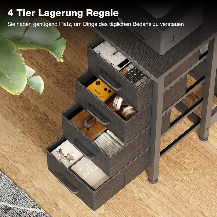 Кутовий письмовий стіл Coleshome, 120x70 см, L-подібний стіл з 4 шухлядами, двосторонній комп&39ютерний стіл для офісу, кабінету, спальні, чорний 120 70 см