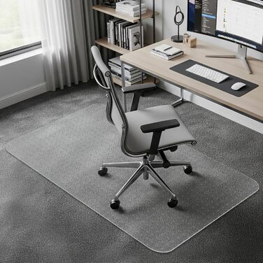Захисний килимок для офісних стільців COSYLAND, прозорий килимок для офісних стільців, захисні килимки для офісних стільців, 90 x 120 см, 90 x 120 см, матовий, підходить для килимів