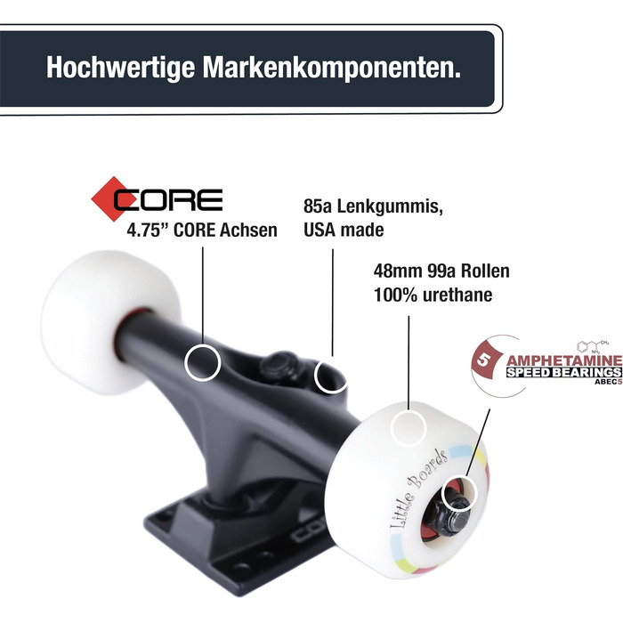 Скейтборд для дітей віком від 3 років - Повноцінна дошка для початківців 3-11 років, високоякісний дитячий скейтборд з 7-шарового клена, кулькові підшипники ABEC 5, нековзна стрічка для захоплення 3-5 років Rocket