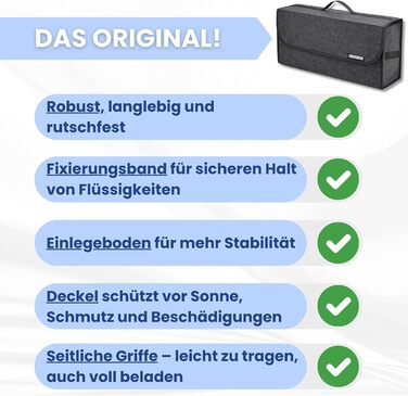 Організатор для багажника Freddy Складаний та надзвичайно міцний, нековзний на липучках - Практичні автомобільні гаджети та автоак