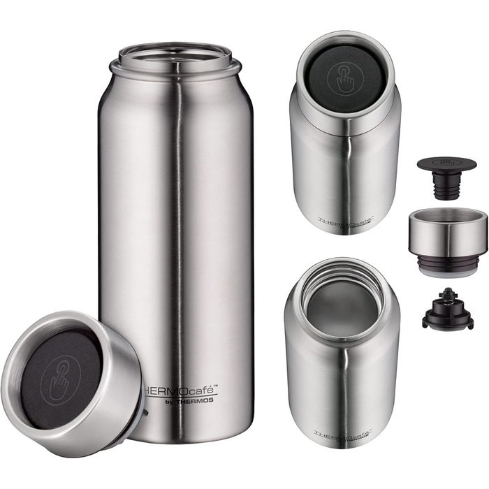 Термокухоль THERMOcaf by THERMOS TC, нержавіюча сталь, 0,50 л, термокружка з нержавіючої сталі, ізольована кружка, дорожня кружка, герметична, зберігає напої гарячими 9 годин і холодними 18 годин, можна мити в посудомийній машині, без BPA
