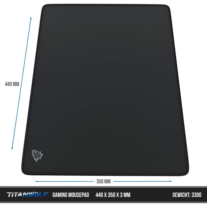 Комп'ютер TITANWOLF - Килимок для ігрової миші XXL Speed Titanwolf Black 440 x 350 мм - XXL килимок для миші - Настільний килимок