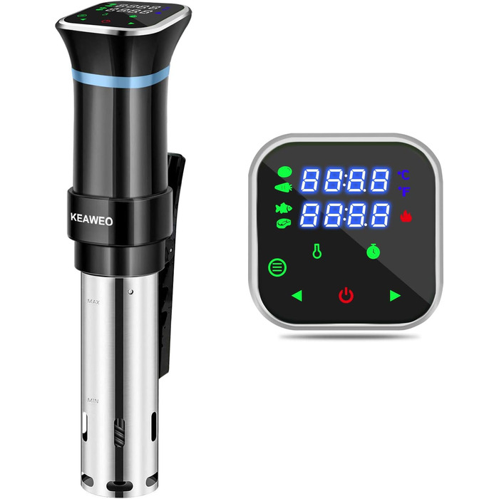 Вт Sous-Vide Cooker Stick Precision Cooker Immersion Ciculator Precision Cook Pot, діапазон температур 25C-95C (0.1C) Цифровий таймер, сенсорний РК-дисплей, ультратихий, нержавіюча сталь, 1100