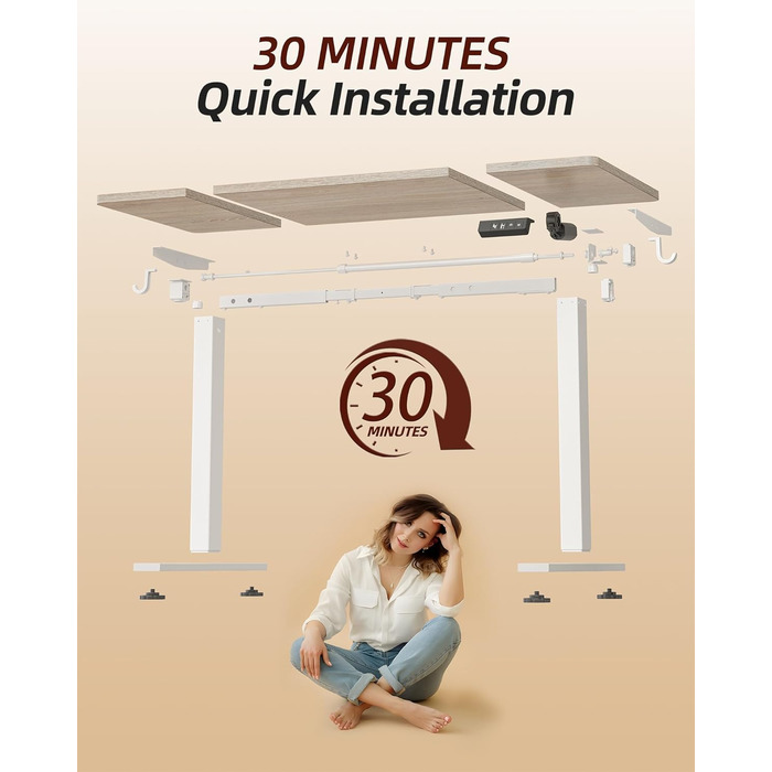 Письмовий стіл з регульованою висотою 12060 см, Електричне регулювання висоти, Стіл для роботи сидячи/стоячи з 2 функціями пам&39яті, Комп&39ютерний стіл, Клен 120 x 60 см Клен