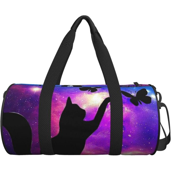 Дорожня сумка з дизайном котів, метеликів, зоряного неба та галактики, для фітнесу та спорту, велика спортивна сумка, сумка для вихідних для чоловіків та жінок