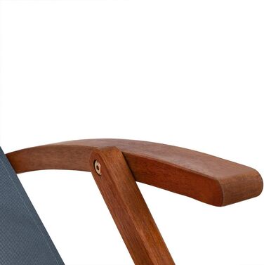 Дерев&39яний шезлонг Casaria, водонепроникний, складаний, регульований, вантажопідйомність 160 кг, підлокітники, подушка для шиї, садовий/балконний шезлонг, акацієве дерево, 94x94x60 см, антрацит