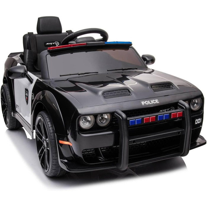 Дитячий транспортний засіб - електромобіль Dodge Challenger з поліцейською ліцензією - акумулятор 12В, 2 двигуни - пульт дистанцій